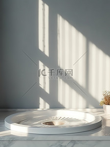 阴影白色背景图片_空水槽白色墙壁阳光阴影3