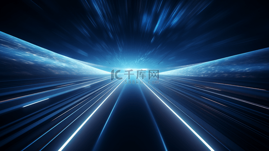 蓝色科技感未来光线隧道背景10