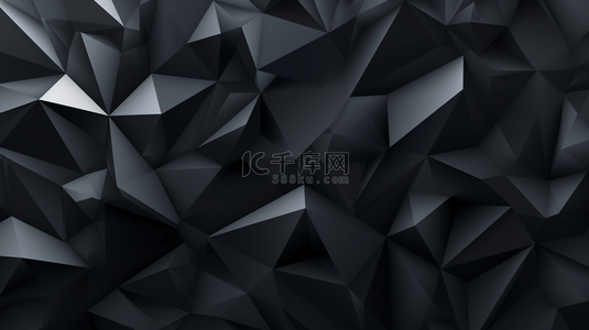 黑色马赛克背景图片_黑色背景，三角几何形状。