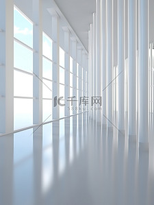 办公室风格背景图片_白色现代办公室半透明风格窗户17