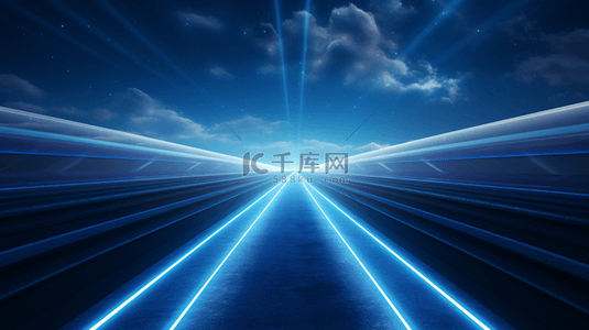 光束科技感背景图片_蓝色科技感未来光线隧道背景8
