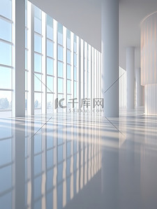图腾印记背景图片_白色现代办公室半透明风格窗户4