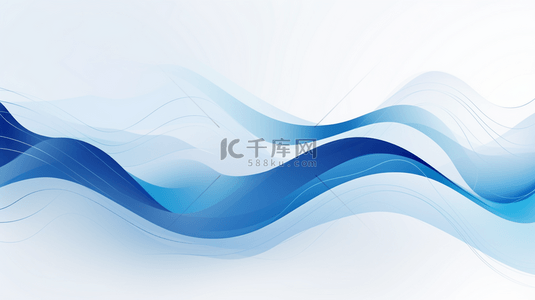 扁平化蓝色海报背景图片_水波矢量抽象背景，扁平化设计风格矢量插图。
