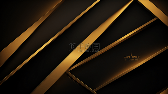棕色高端背景图片_用高雅棕色三角形形状和闪亮的金色线条装饰的抽象背景。