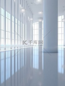 办公室风格背景图片_白色现代办公室半透明风格窗户6