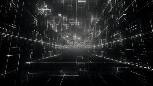 数字3黑背景图片_未来主义六边形展示网格，未来蜂窝概念数码技术流大数据可视化，3D渲染。