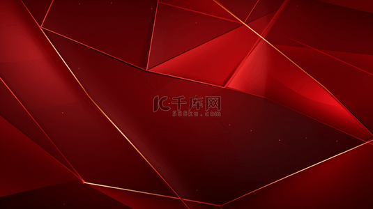 红色创意几何背景背景图片_六边形红线几何背景。