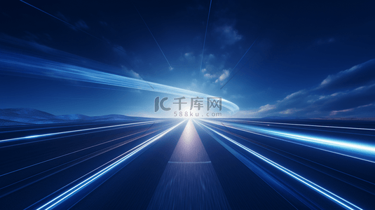 蓝色科技感未来光线隧道背景11