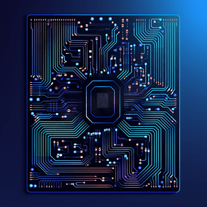 电路板电子人工智能编程数字微芯片技术未来数据载体概念
