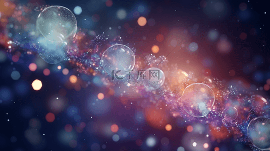 科技生物分子背景背景图片_C4D彩色渐变生物分子结构背景18