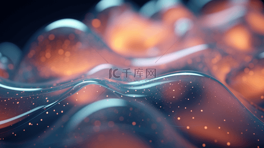 科技生物分子背景背景图片_C4D彩色渐变生物分子结构背景10