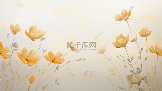黄色富贵花朵简约纹理质感背景15