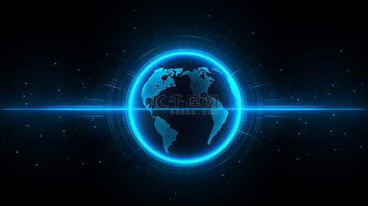 科技感地球光效背景图片_蓝色科技感地球背景28