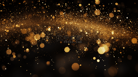 灰尘效果背景图片_抽象豪华背景，带有金色闪光灯、闪耀颗粒和黑色闪耀效果。