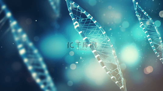 原子dna背景图片_摘要：DNA螺旋扭曲的抽象形状、遗传复制、风格化技术形状的海报或封面。