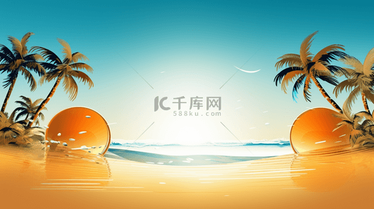 度假促销背景图片_豪华的背景配有夏季促销的金色标志。