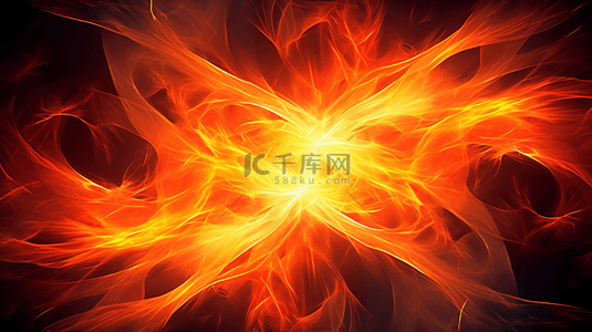 火焰卷轴背景图片_由人工智能生成的发光抽象火焰点燃未来庆祝背景。
