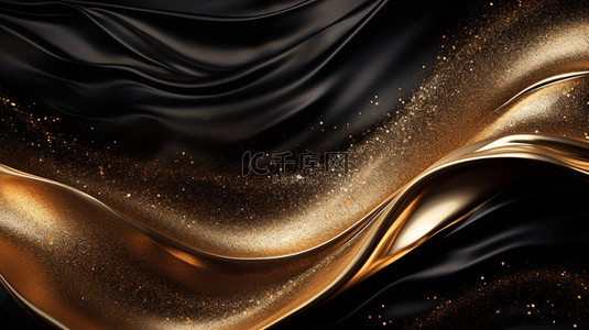 抽象的豪华金色背景，神秘美丽的闪耀金质纹理背景，3D插图。