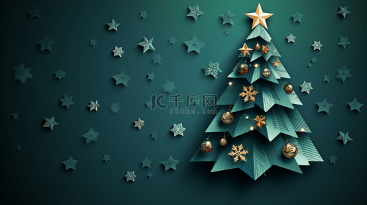 埃尔背景图片_优雅的纸质风格圣诞节庆祝横幅。
