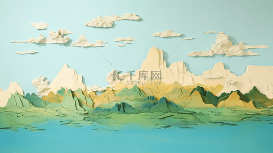 中国纹理山水背景图片_油画质感青山绿水纹理背景31