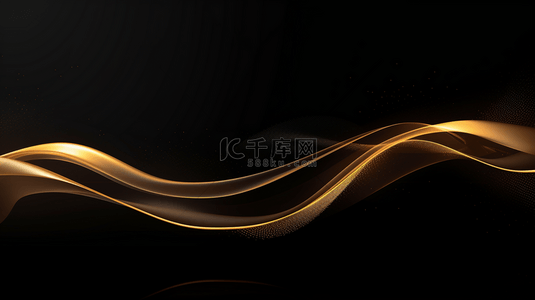 抖音封面背景图片_优雅的封面背景装饰着金色曲线，并带有发光效果。