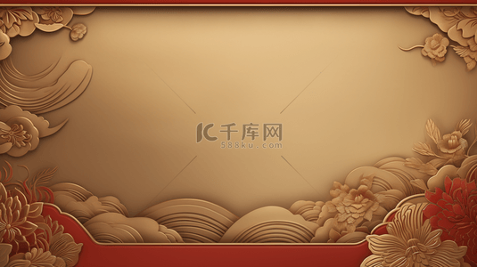 中国风复古春节背景图片_复古红金色新年中秋喜庆背景13