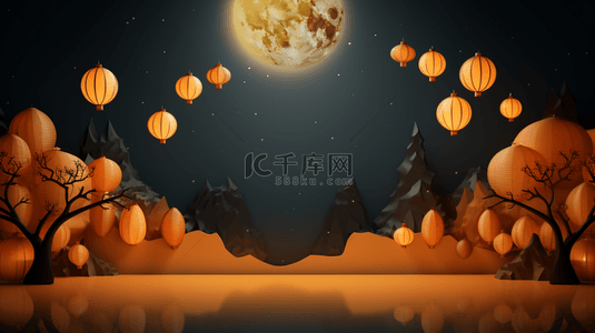 中国风夜晚背景背景图片_中秋节赏月中国风背景17