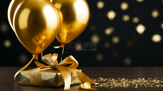 带有金色星星彩纸屑的装饰性新年背景