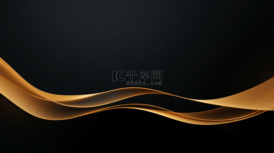 优雅黄金背景图片_优雅的封面背景装饰着金色曲线，并带有发光效果。