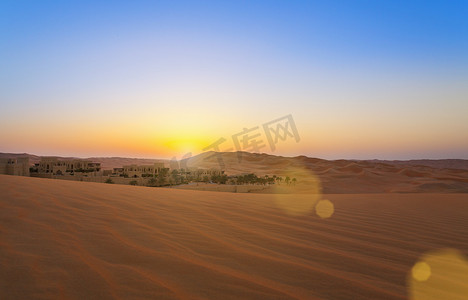 沙漠空荡荡的四分之一利瓦沙漠沙漠度假村阿拉伯联合酋长国