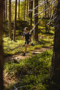 芬兰拉普兰基米奥图里人类在森林中奔跑的小径