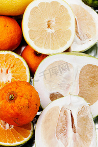 关闭切片柑橘类水果