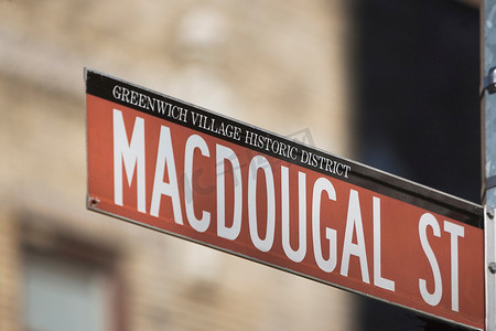 凯格尔摄影照片_麦克杜格尔街标志的特写