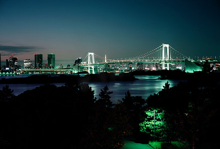 城市夜景灯光效果摄影照片_东京夜景