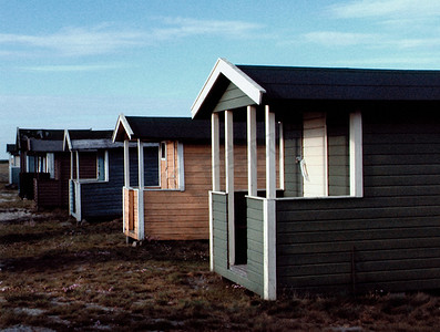 一排排海滩小屋