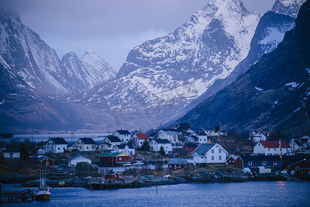 莱恩渔村和海洋挪威