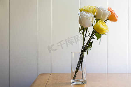 玫瑰家族摄影照片_玻璃杯里的玫瑰
