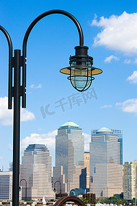 路灯详情摄影照片_纽约的摩天大楼