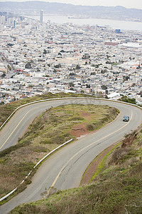 曲线大道摄影照片_旧金山路