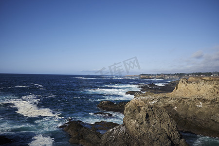 城市海景摄影照片_美国加利福尼亚州海岸海景