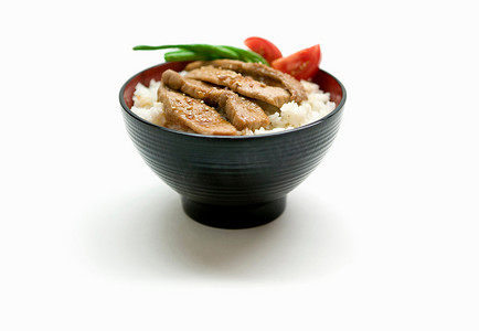 日本料理水彩摄影照片_一碗日本料理的特写