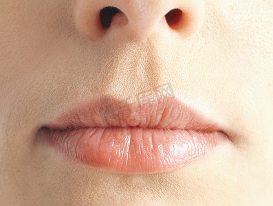 人类的皮肤摄影照片_人类嘴巴的特写