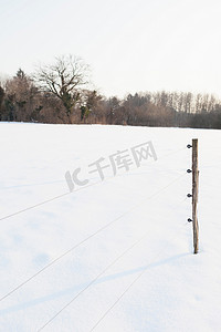 雪地里的栅栏桩