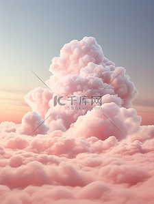 蓬松的粉红色晚霞云朵10