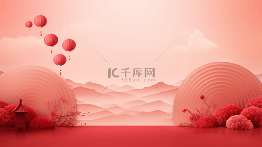 古风C4D迎春节电商背景19