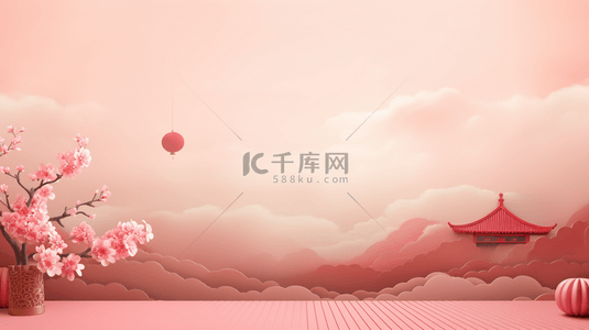 古风C4D迎春节电商背景16