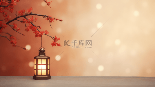 暖色中国风春节复古灯笼背景1