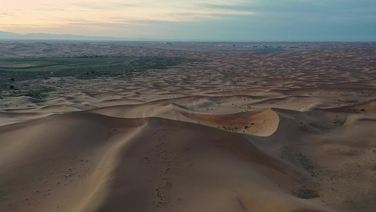内蒙古沙漠航拍自然壮丽风光