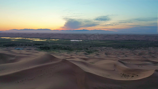 内蒙古沙漠航拍壮丽自然