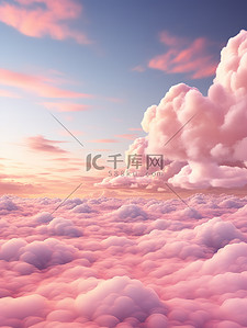 蓬松的粉红色晚霞云朵6
